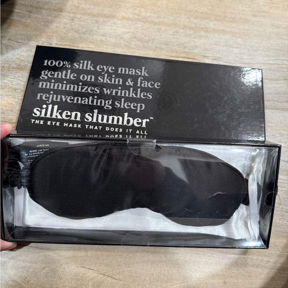 Silken Slumber Black Silk Eye Mask